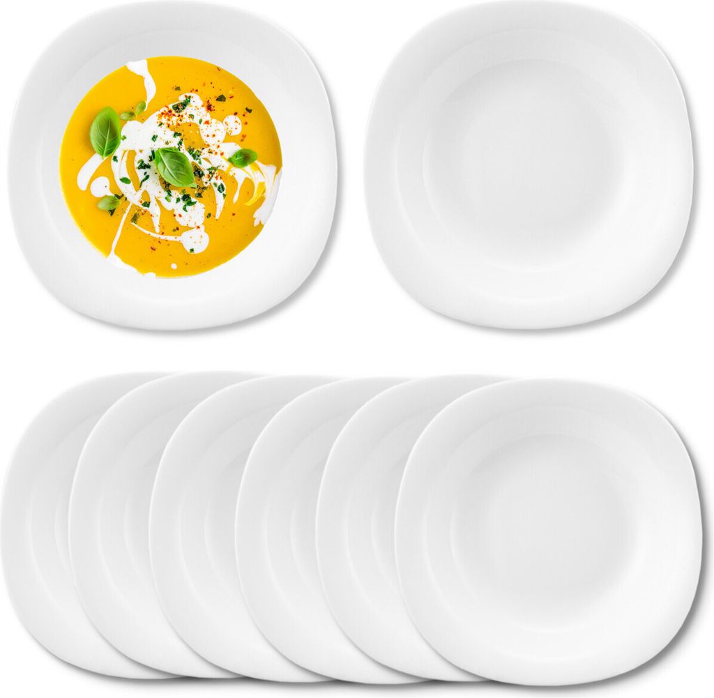 Suppenteller Set Tiefteller Tafelservice Tief 6 Stück 22cm Produktbild 