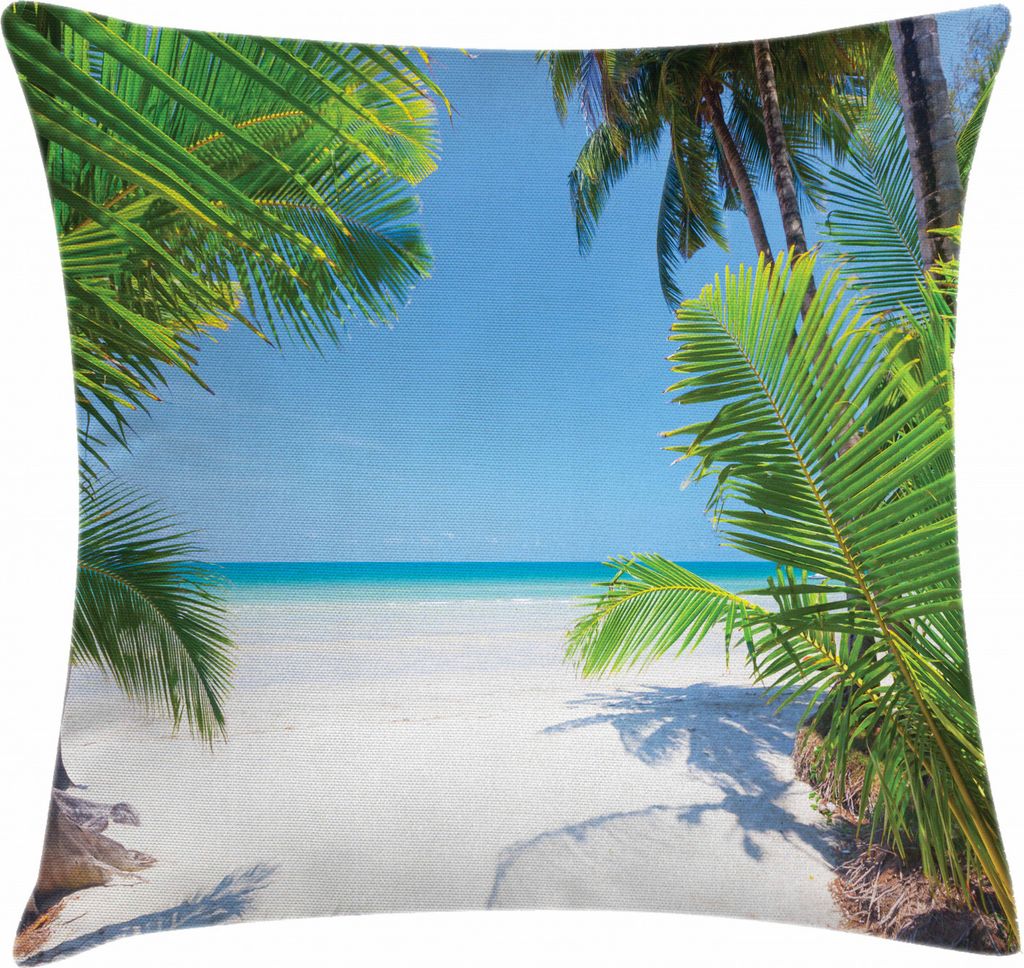 ABAKUHAUS Ozean Kissenbezug, Palm Leaf Tropical Beach, Waschbar mit Reißverschluss Kissenhülle mit Farbfesten Klaren Farben Beidseitiger Druck, 5...