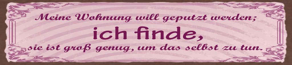 vianmo Blechschild 10x46 cm meine Wohnung will geputzt werden
