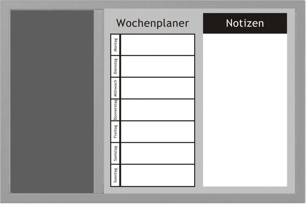 Tableau mixte liège gris et métal perforé 60x40 cm design Zeller