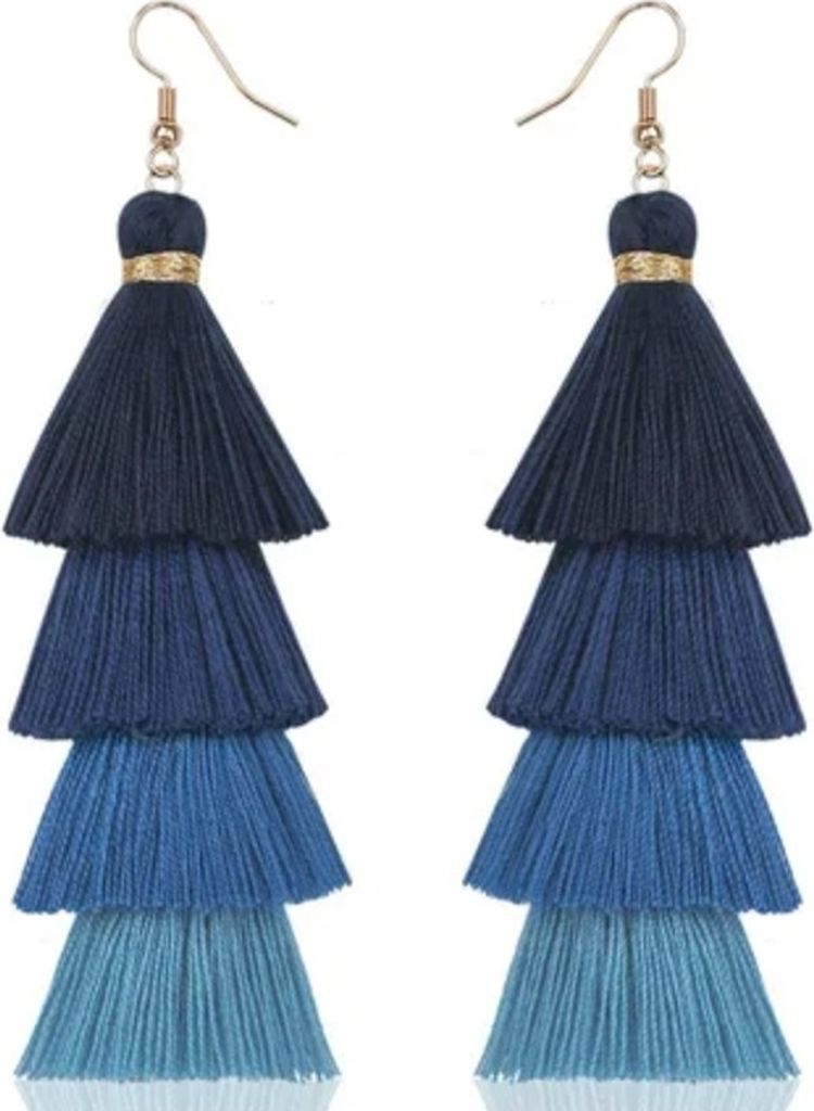 Bunte Quasten Ohrringe in Blau – Energetisches Statement-Accessoire KP32603