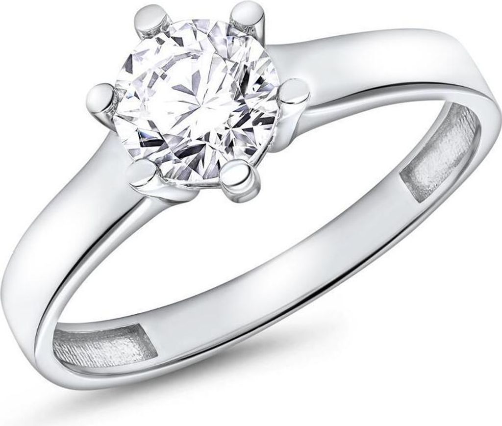 Verlobungsring aus 375er Weißgold mit Zirkonia von JEWLIX 9K Echtgold