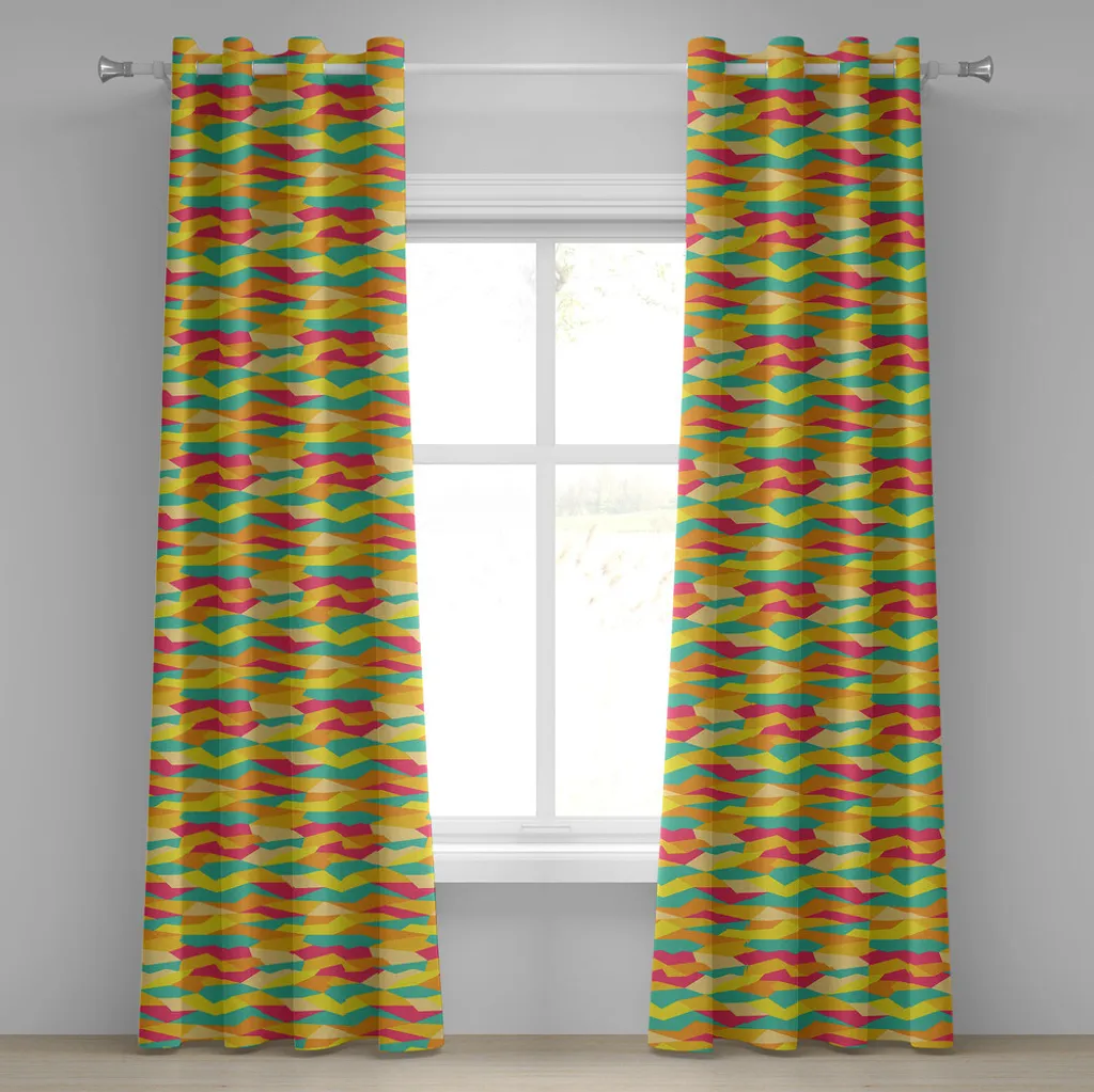 Rideau à œillets géométrique ABAKUHAUS 280x175cm Motif Funky Jade