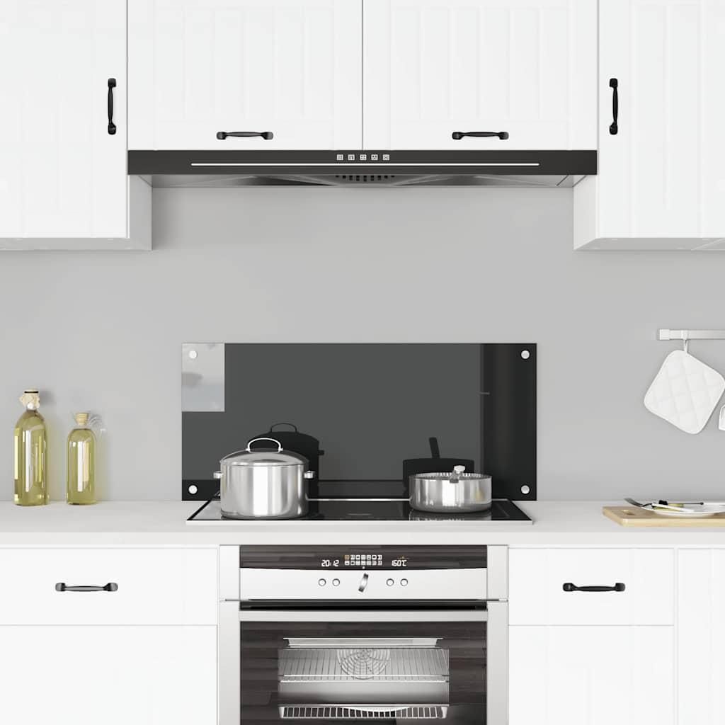 vidaXL Panel kuchenny czarny 90x40 cm szkło hartowane Zdjęcie produktu 