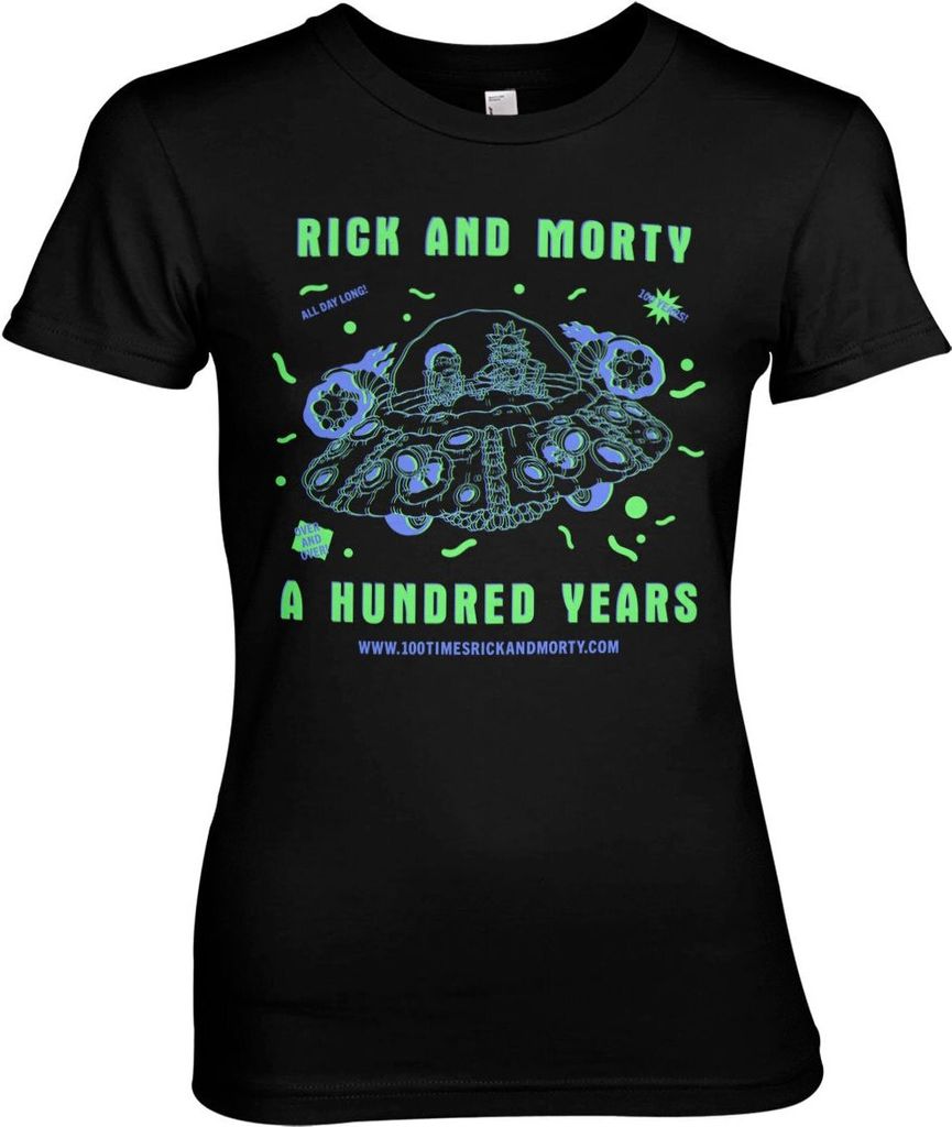 Rick And Morty - A Hundred Years Girly Tee - Small - Black