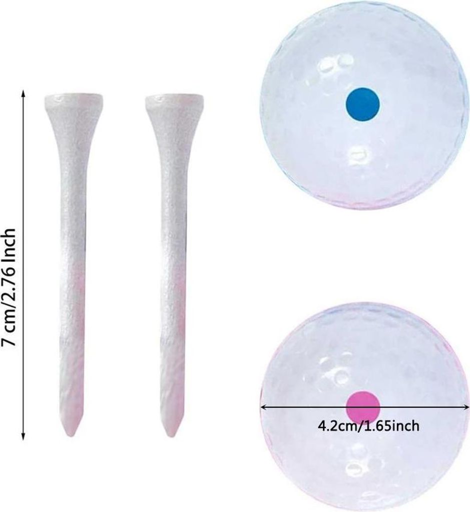 Explodierendes Ball-Set mit Geschlechts-Reveal-Bällen, Baby-Ideen für Mädchen oder Jungen, inklusive 1 rosa und blauen 2 Holz-Tees