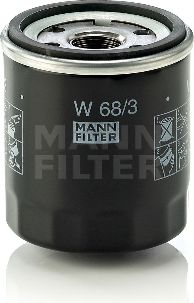 Ölfilter MANN-FILTER W 68/3 Anschraubfilter für FORD Fiesta Produktbild 