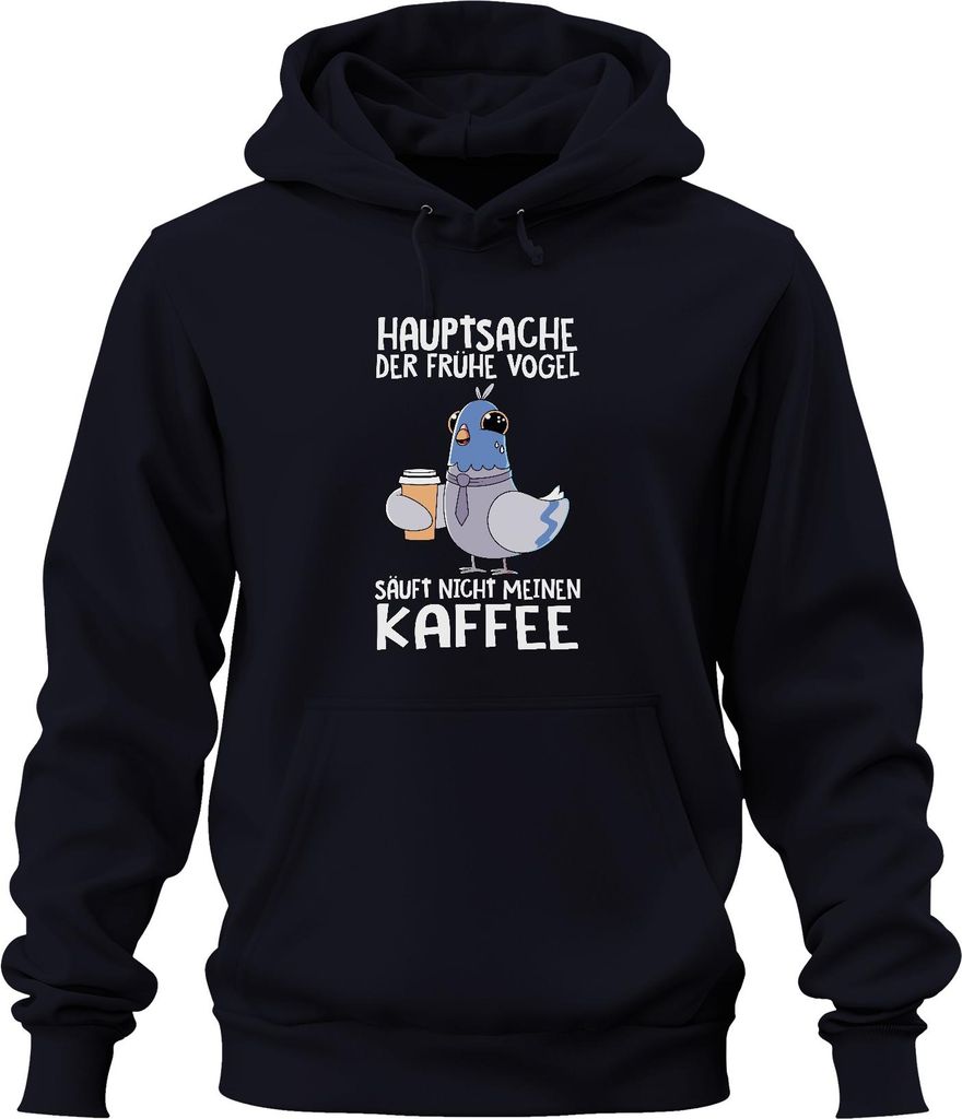 Früher Vogel säuft nicht meinen Kaffee Kaffeeliebhaber Bürohumor Uni Hoodie Kapuzenpullover, Navy, L