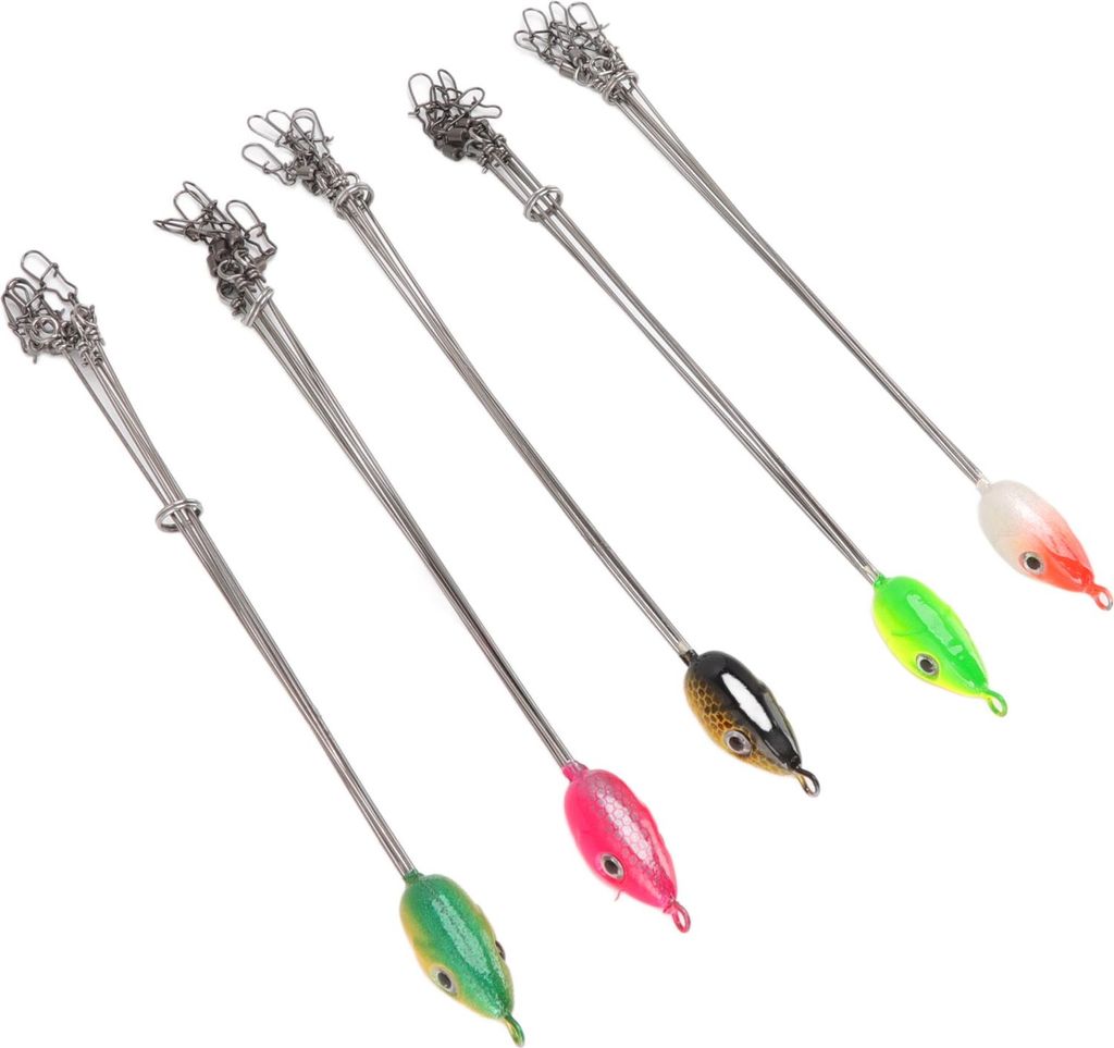 5pcs Fishing Rigs locken 18 cm Stahl 5 Arme Dachköder für Tackle Accessoire