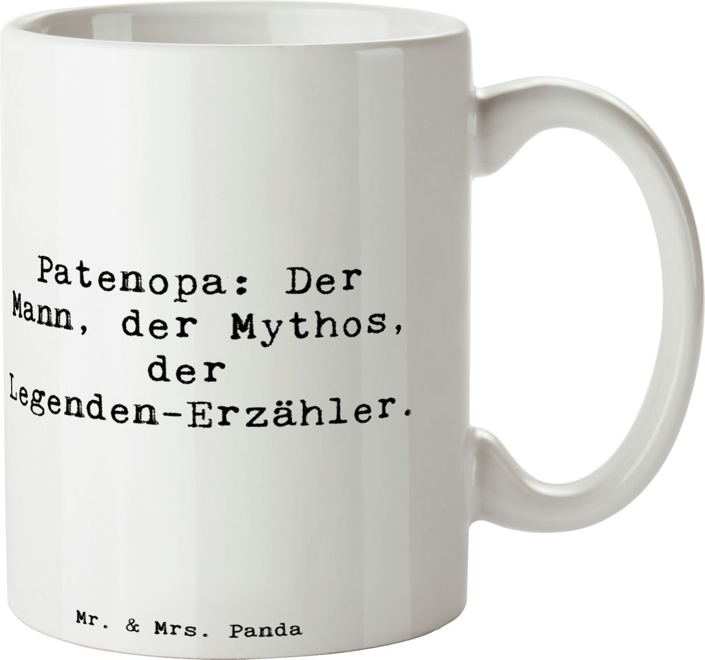 Mr. & Mrs. Panda Pott Spruch Patenopa Legende - Weiß - Produktbild 