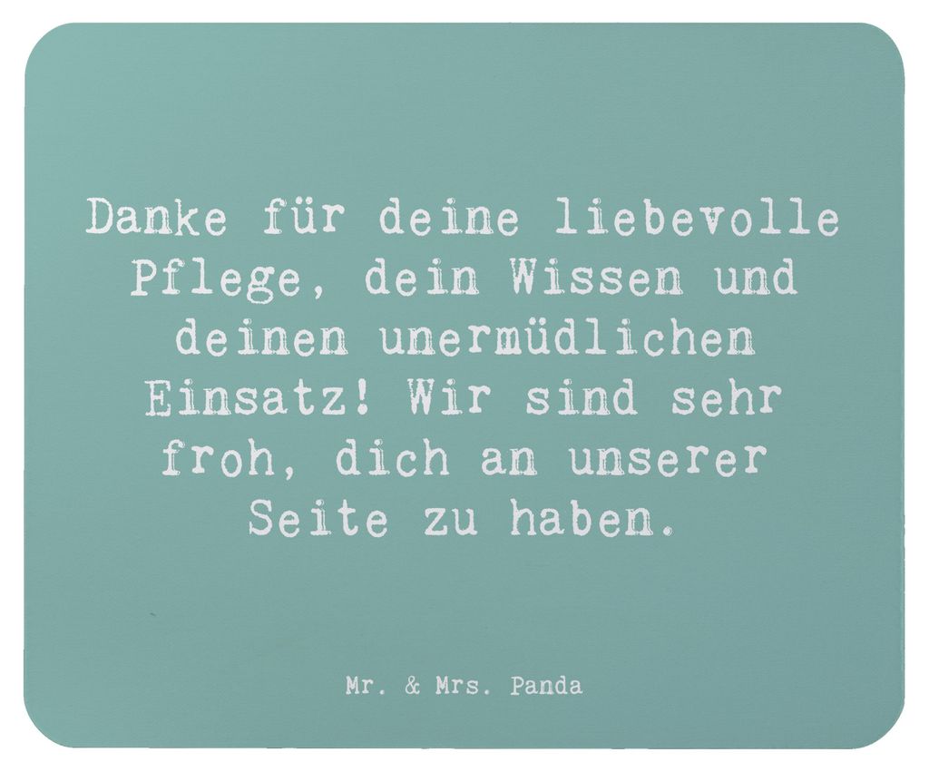 Mr. & Mrs. Panda Mauspad Spruch Dankbare Pflegekraft - Meeresbrise - Geschenk, Mousepad, pc, Danke sagen, mausteppich, Bedanken, Pflegepersonal, Pf...