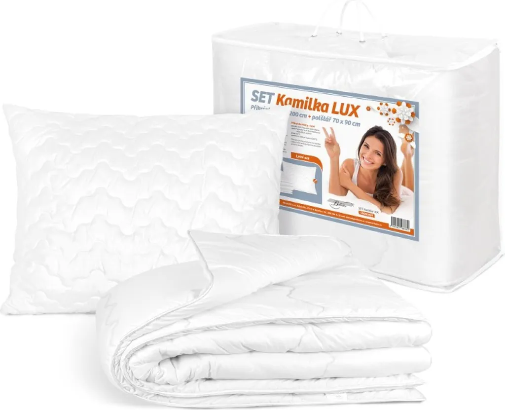 SET Kamilka LUX Piumone 140x200 e Cuscino 70x90 Bianco - Qualità Hotel