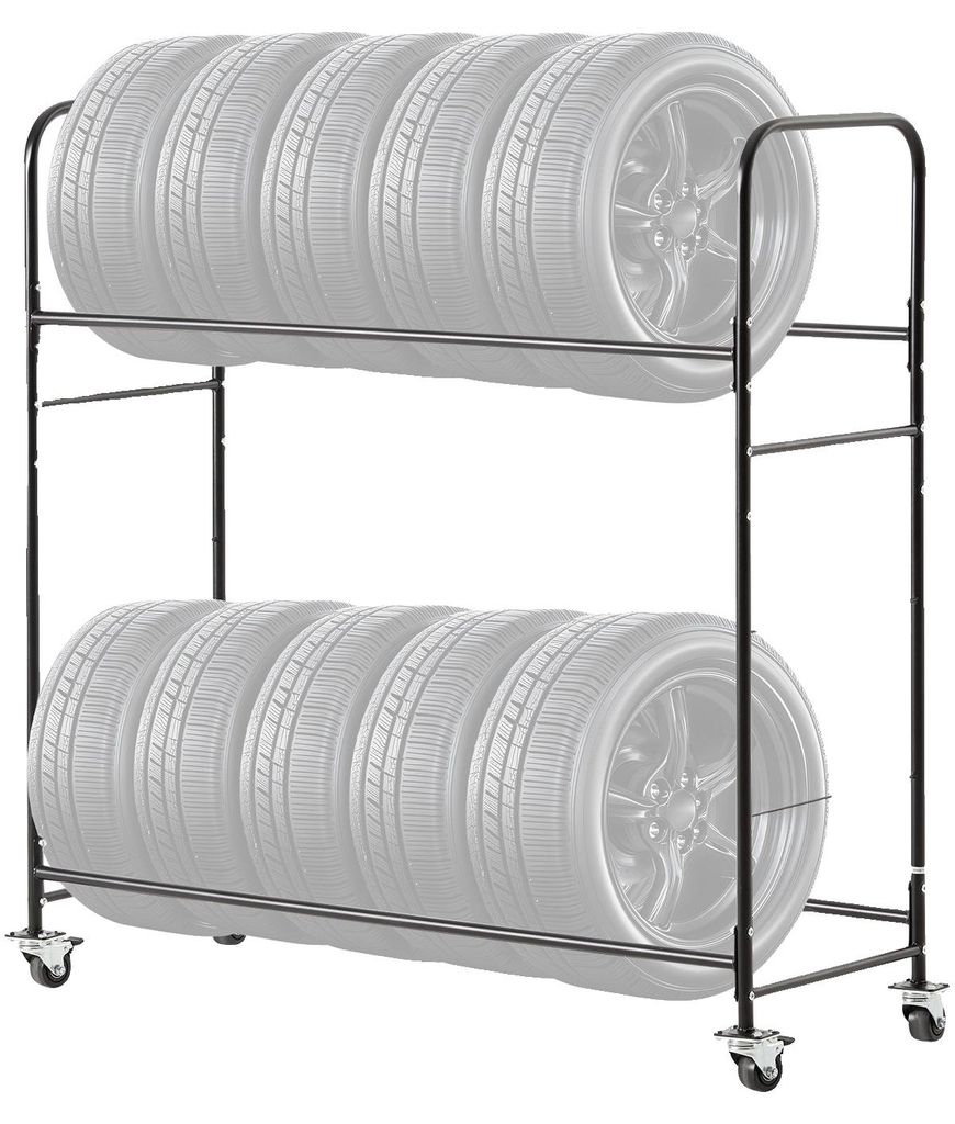 VEVOR Rollender Reifenlagerregal, 2-Regal Reifenhalter und Produktbild 
