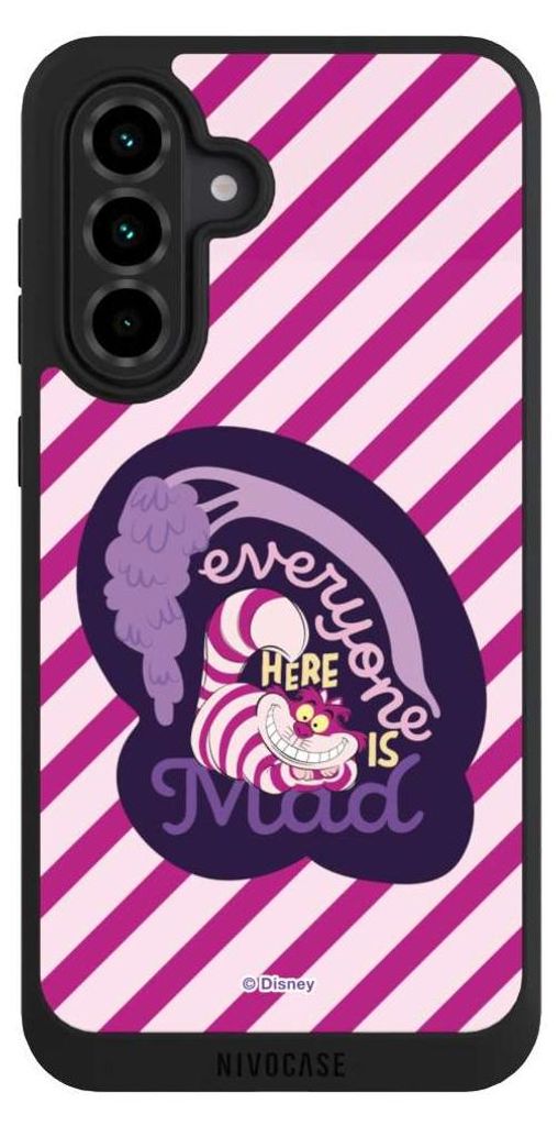 NIVOCASE Handyhülle für Samsung Galaxy A36 5G Hülle NIVOpure Case Schwarz Alice im Wunderland Disney Grinsekatze