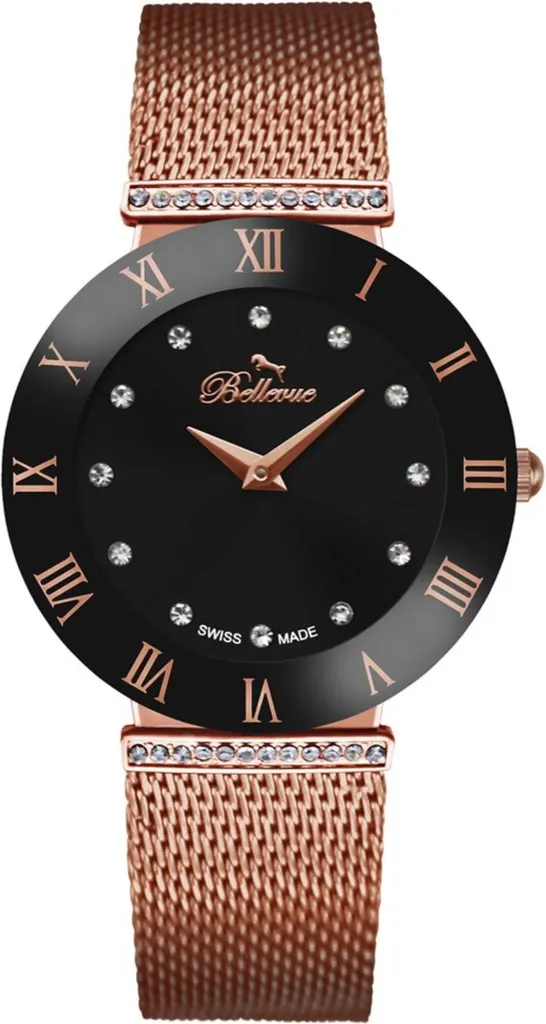 Bellevue F102 Orologio Donna 26mm | Eleganza in Metallo Oro Rosa