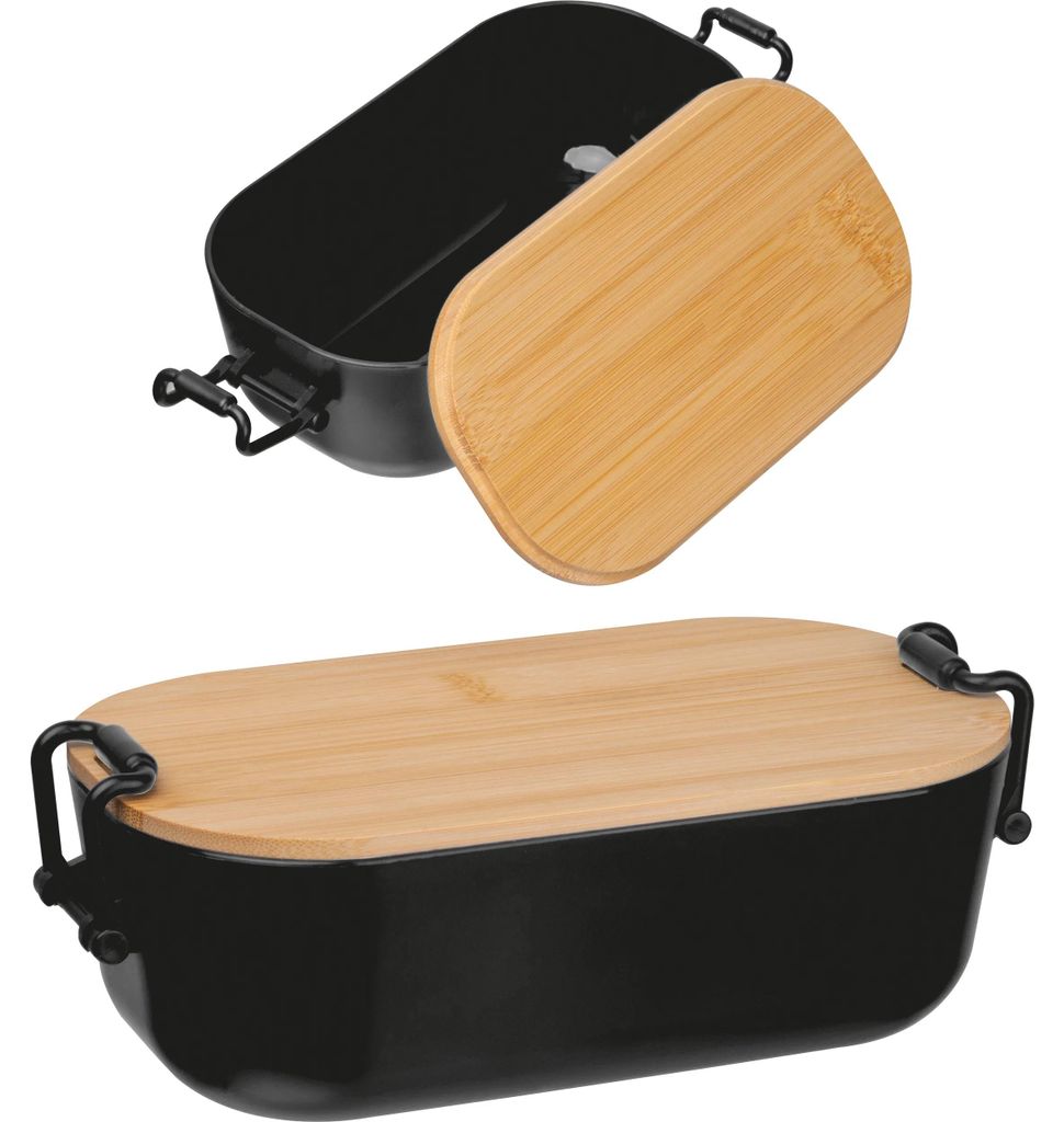 Brotdose / Lunchbox / mit Bambusdeckel und Bügelverschluss Produktbild 