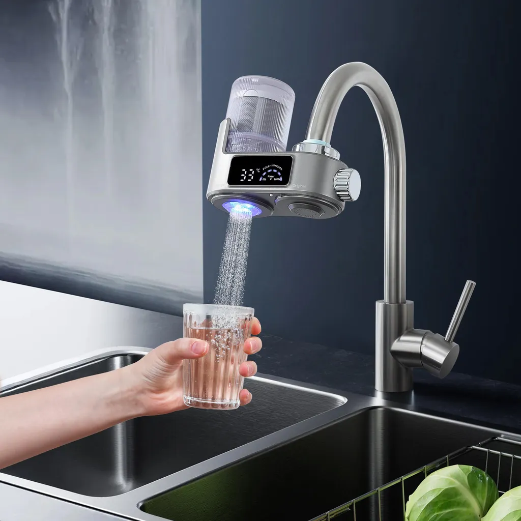Filtre à eau robinet cuisine stérilisant élimine chlore et plomb - Gris - 11