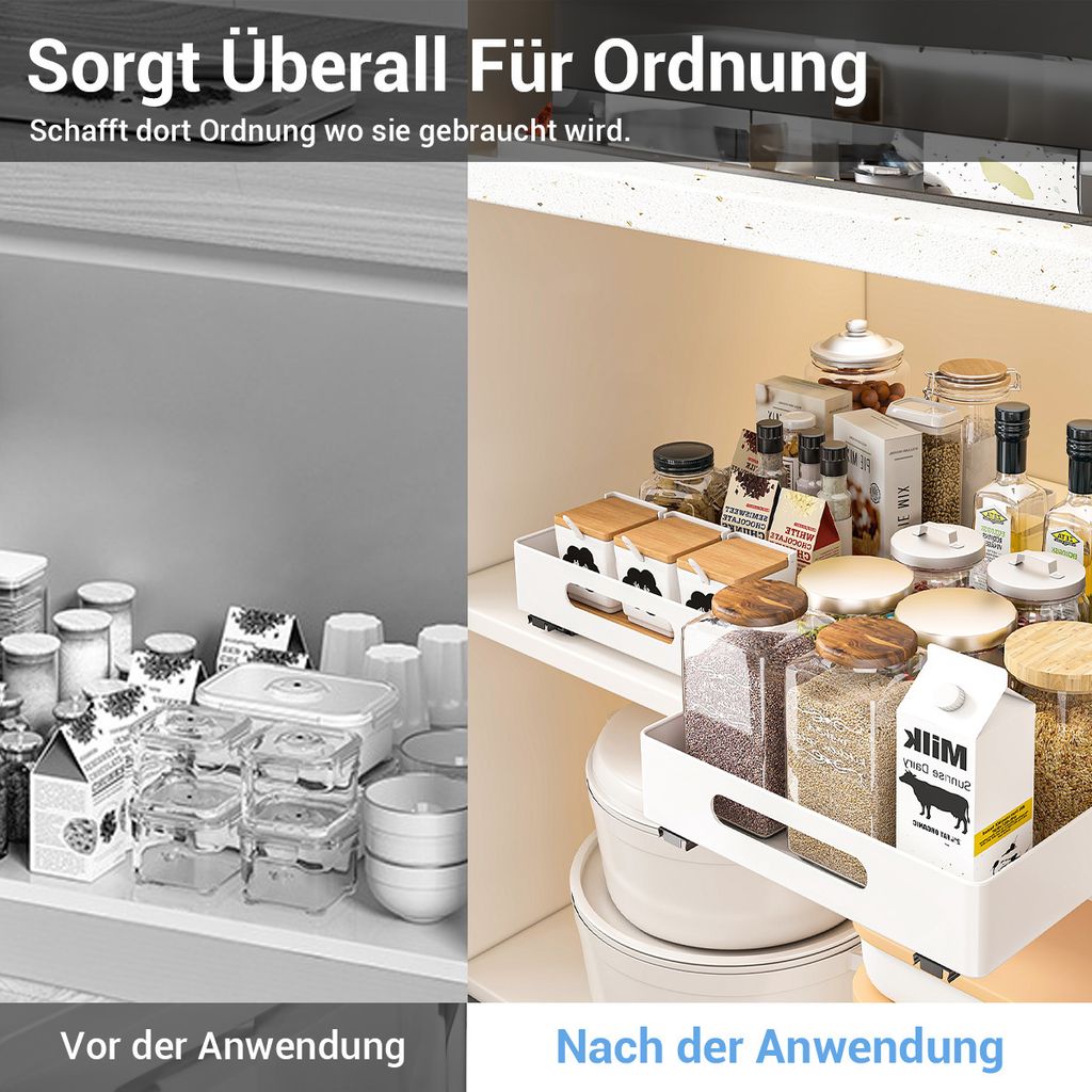 Heikoeco® Teleskopschublade, Schrank-Organize, ausziehbarer Produktbild 5