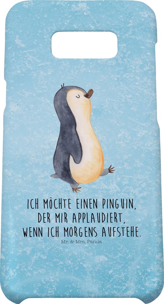 Mr. & Mrs. Panda Samsung Galaxy S8 plus Handyhülle Pinguin marschieren - Eisblau - Geschenk, Pinguine, Cover, Unausgeschlafen, Hülle, Spazieren, ...