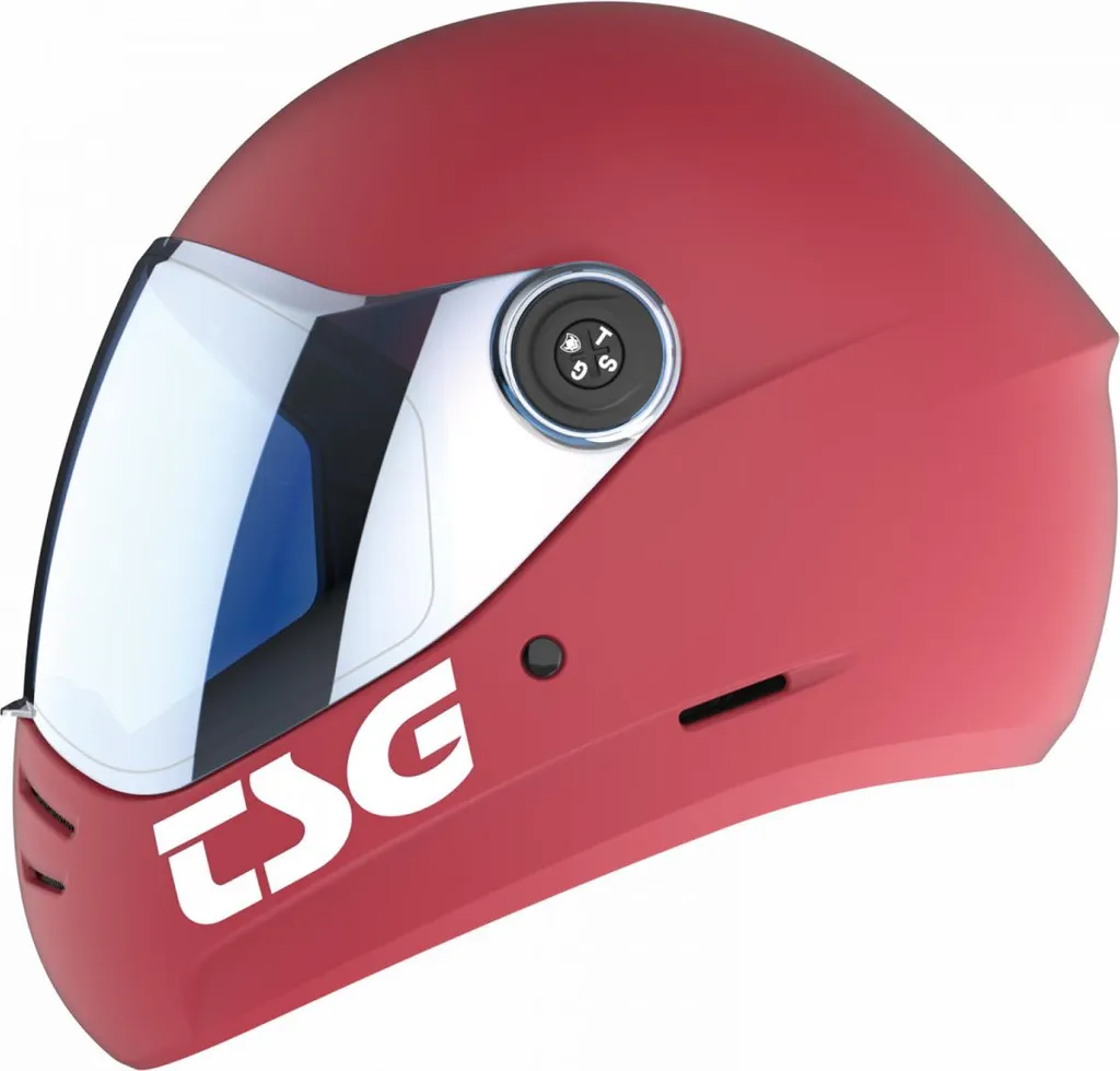 Casque Intégral de Descente TSG Pass 2.0 Solid Rouge - Sécurité et Confort