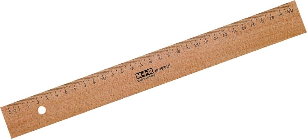 Lineal Holz 30cm Buche Metalleinlage Packung mit 10 Stück