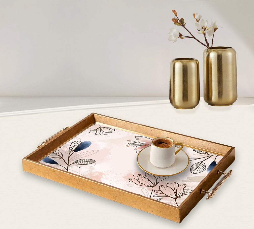 Evila Originals, TPEA9797, Tablett, Mehrfarbig, 100 % GLAS, 50 x 29 x 3,5 cm