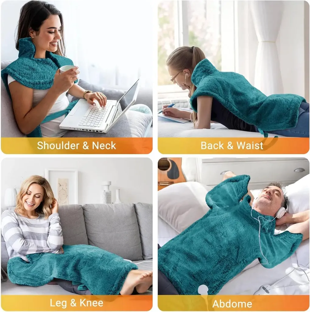 Coussin chauffant nuque et épaules électrique - Chauffage rapide gris