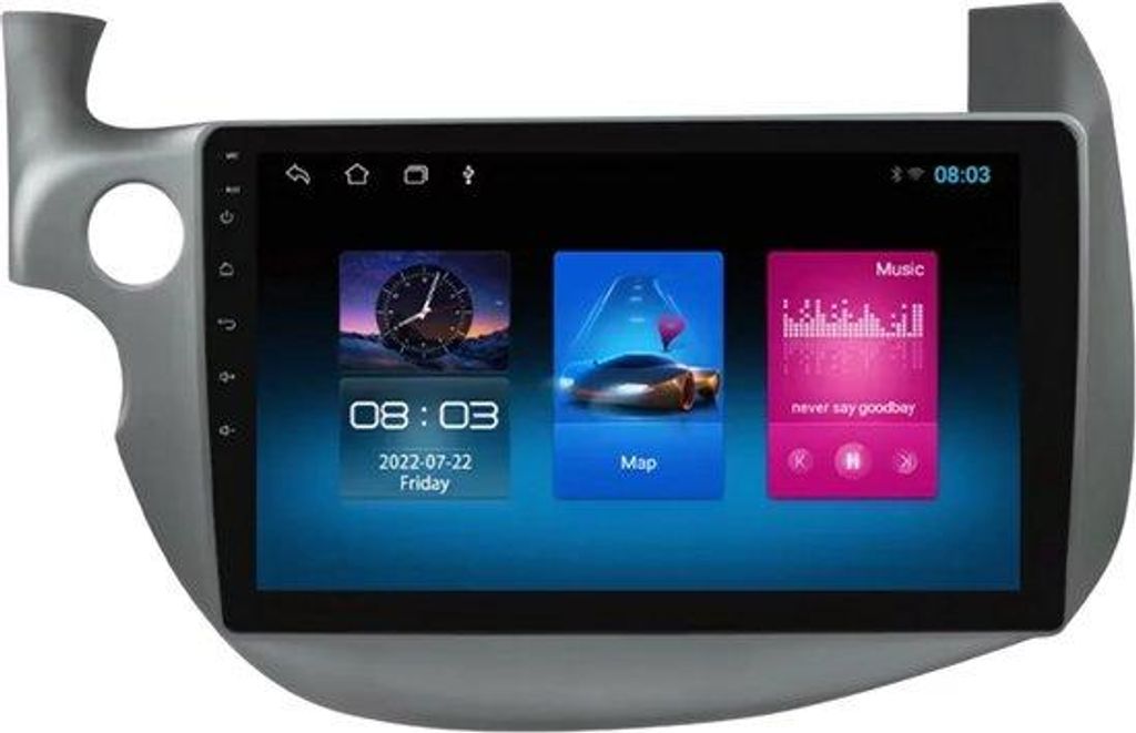 Autoradio mit Bluetooth und CarPlay für Honda Fit und Jazz (2007–2013) – kompatibel mit Apple und Android – Stereoanlage mit Navigationssyst...