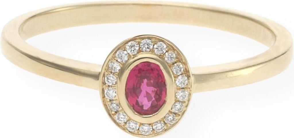 JuwelmaLux Ring 585 Gold mit Rubin und Brillanten JL10-07-1101 54
