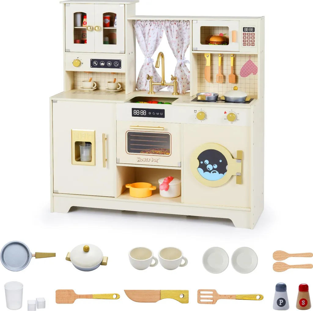 Cuisine enfant bois interactive pour s'amuser et apprendre à cuisiner