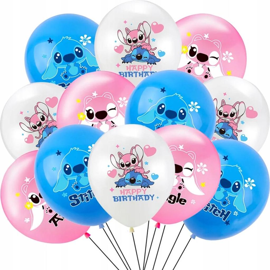 Balon Stitch, Geburtstagsballons, Set mit 12 Ballons, Produktbild 