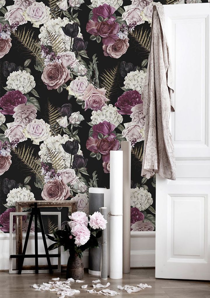 Coloray Fototapete 290x290 cm An Einer Wand Latex Latextapete - Romantische Blumen