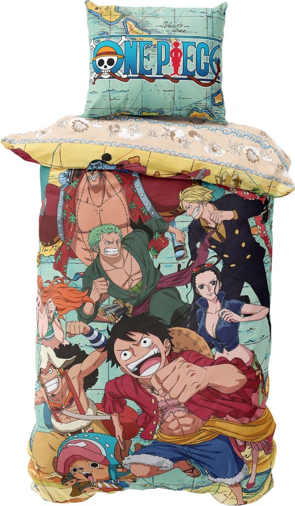 Bettwäsche One Piece Anime, Ruffy und seine Piratencrew Produktbild 