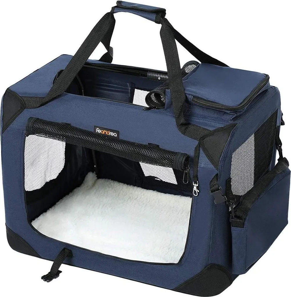 Borsa Trasportino Blu Taglia M per Cani e Gatti | Comfort Premium
