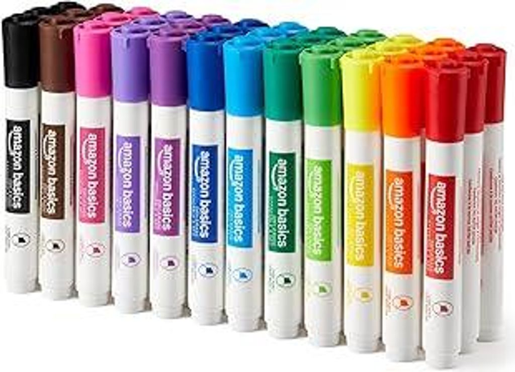Low-Odor Dry Erase Whiteboard Markers, Chisel Tip, 12 Assorted Colors, 36 Count