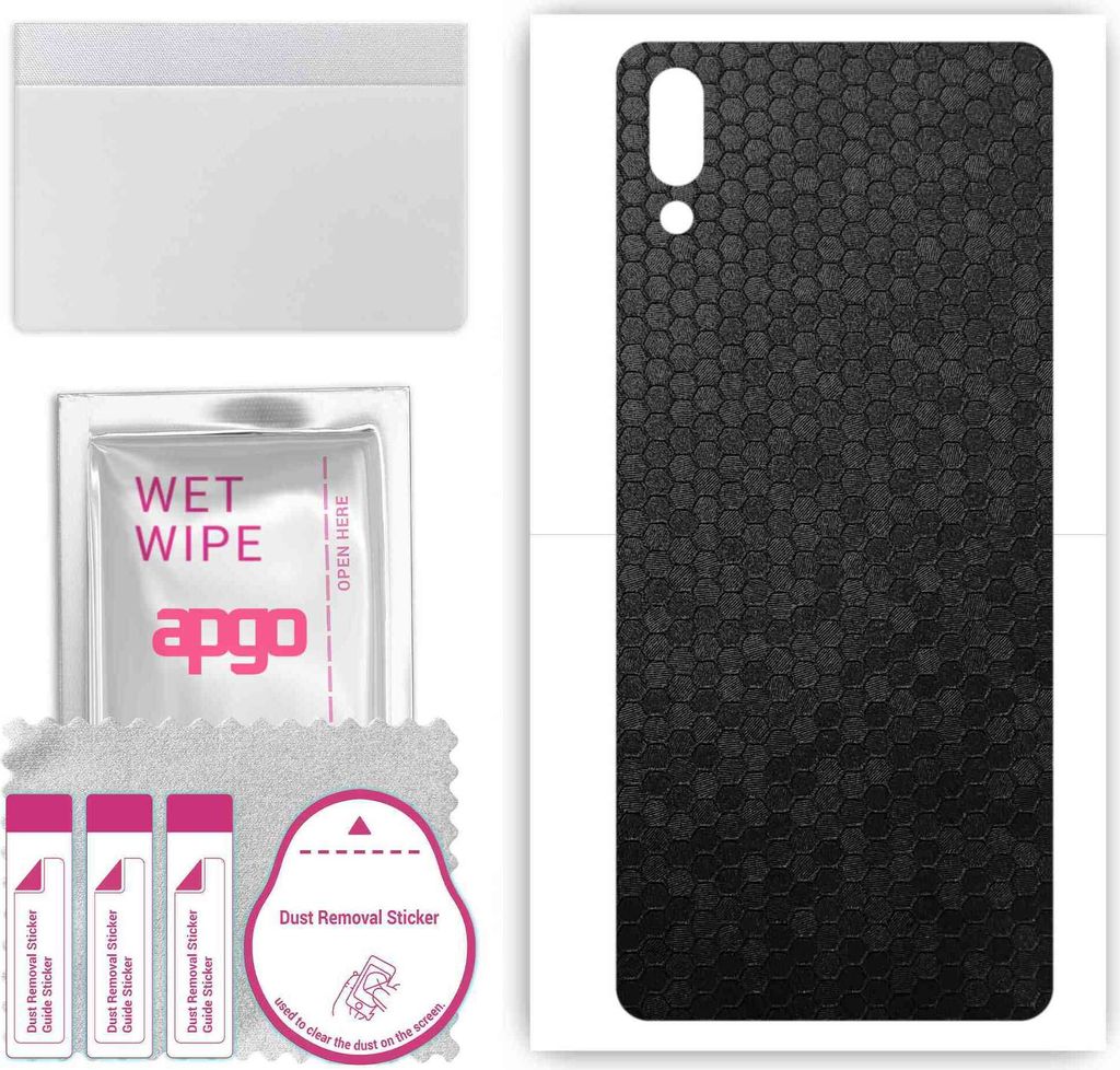 apgo Rückseite Schutzfolie, Skin, kompatibel mit Sony Xperia L3, Hinten Displayschutzfolie aus Vinylfolie, kratzfest, einfache Montage - Schwarze ...