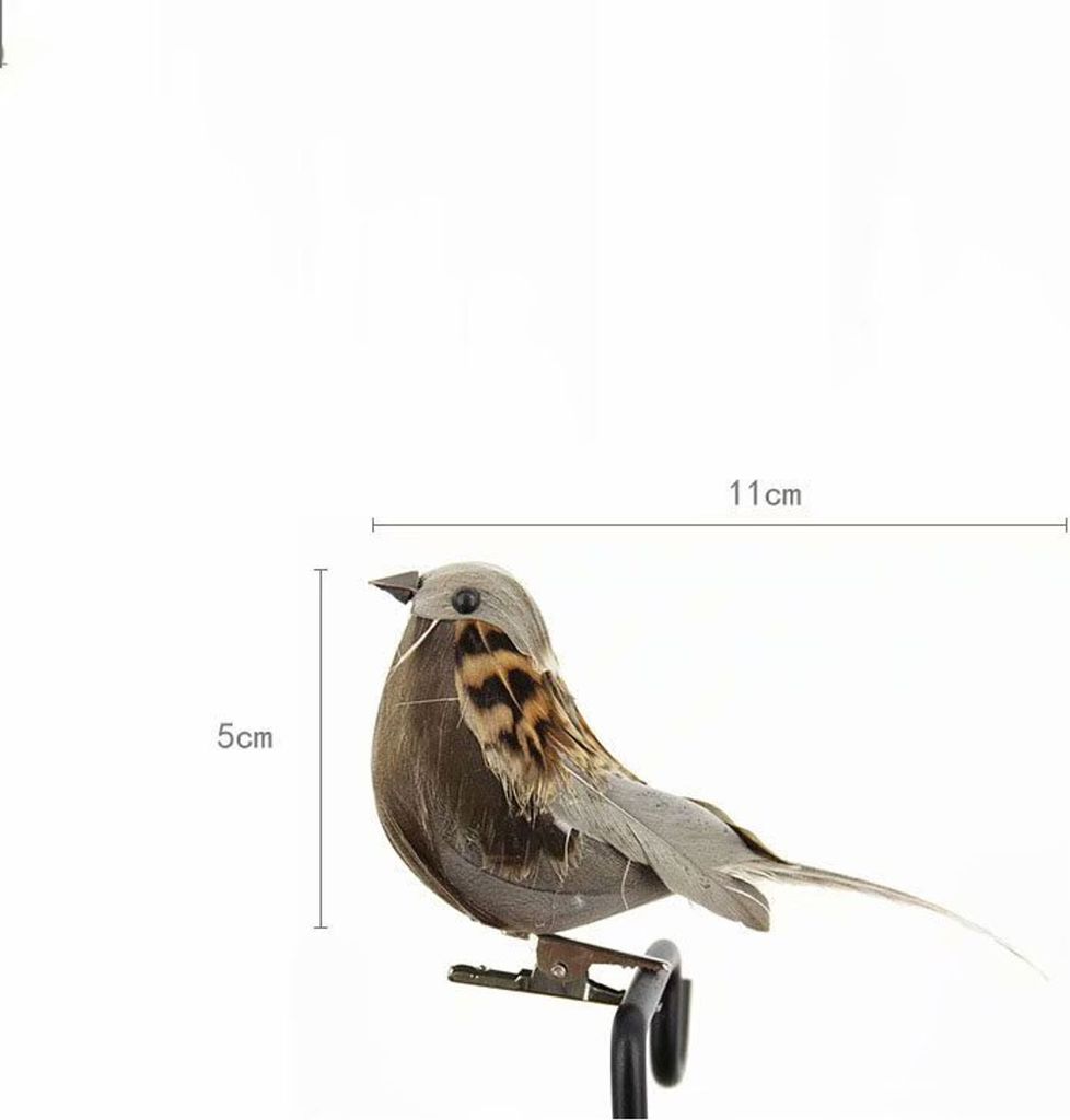 12 Stück Künstliche Vögel Mit Clip – Bunte Federvögel Aus Schaumstoff, Deko Für Garten, Baum & Zimmer (ca. 10 Cm)