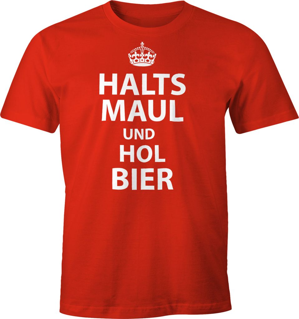 Herren T-Shirt Halts Maul und hol Bier Fun-Shirt Moonworks XS
