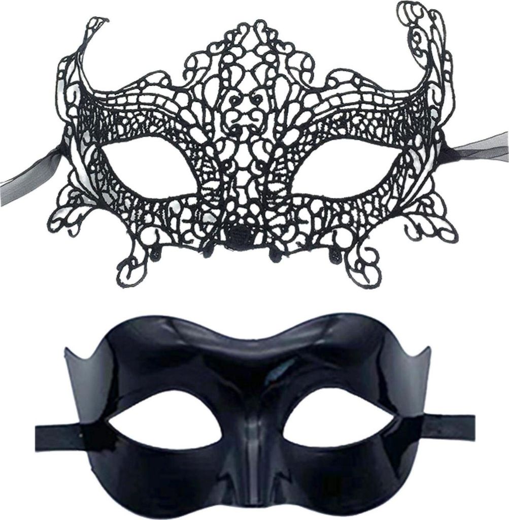 2-teiliges Maskenset für Paare, Maskerade, für Männer und Frauen, Spitze, venezianische Partymaske, Party, Abschlussball, Ball, Kostümzubehör ...