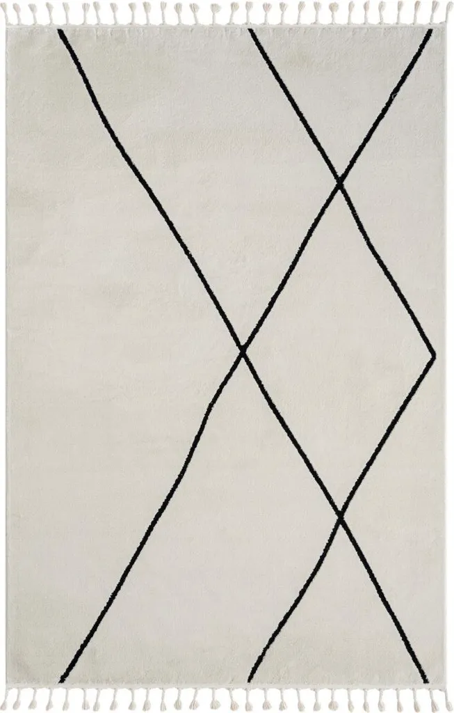 Tapis Moroccan Oasis blanc 160 x 230 cm - Grand tapis de salon berbère