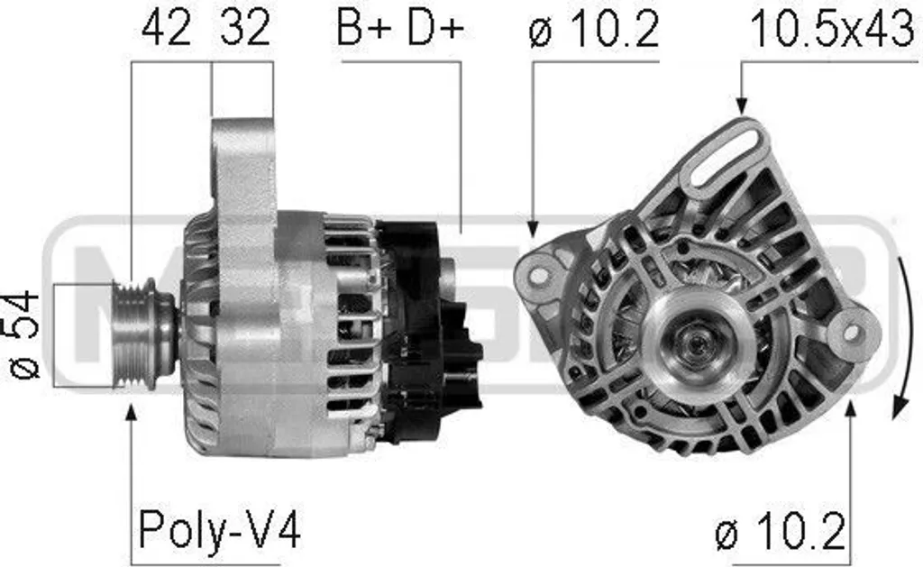 Alternateur anti-panne pour Fiat et Ford KA - Remplace OE 51727333