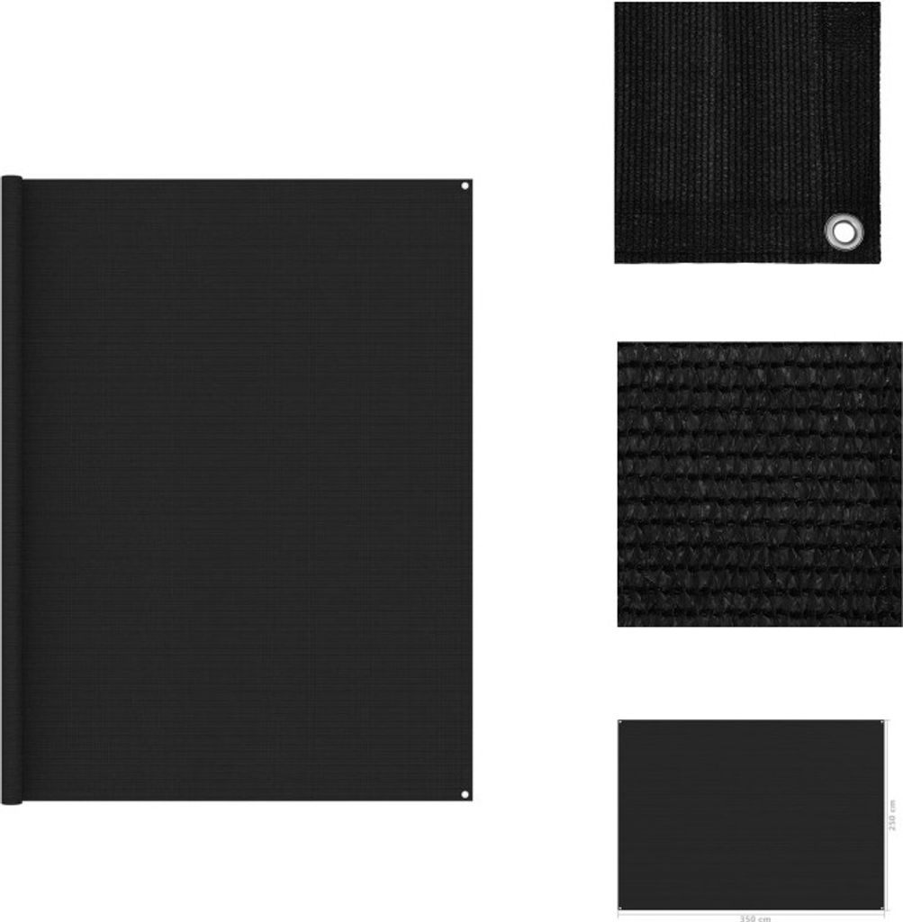 vidaXL Zeltteppich 250x350 cm Schwarz - Zeltzubehör