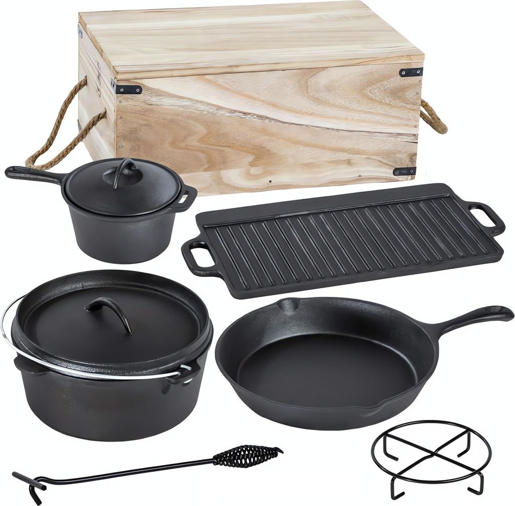 Garden Pleasure Gusseisen-Kochset Dutch Oven Set 7-teilig Produktbild 