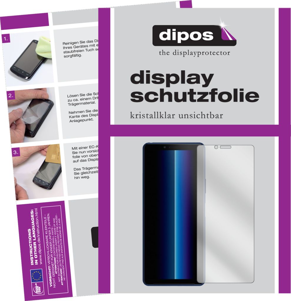 6x Schutzfolie für Sony Xperia 10 II klar Displayschutzfolie Folie Display Schutz dipos