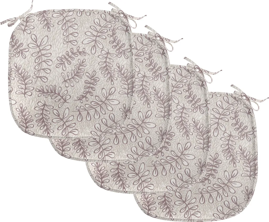 ABAKUHAUS Set 4 Cuscini Sedie 40x40 Impermeabili - Beige Tortora Sketch