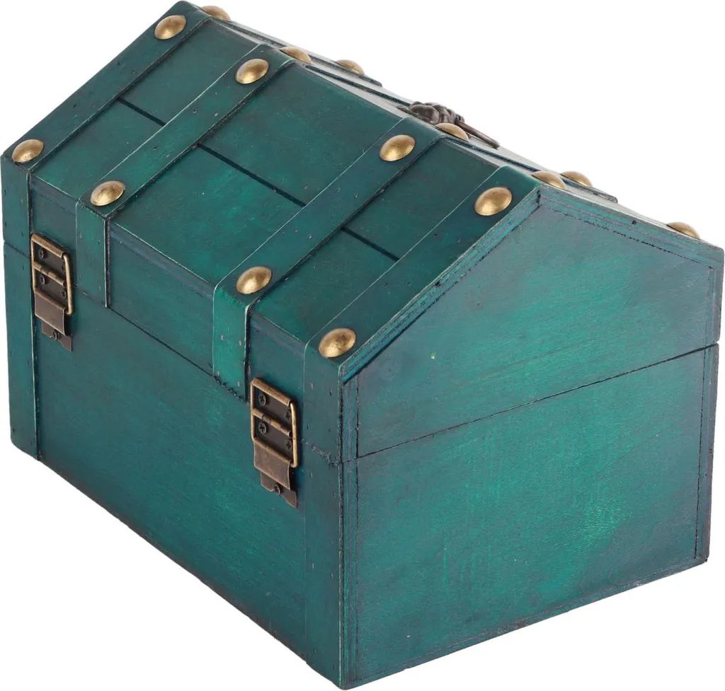 Boîte de rangement bijoux en bois artisanal vert avec code sécurité