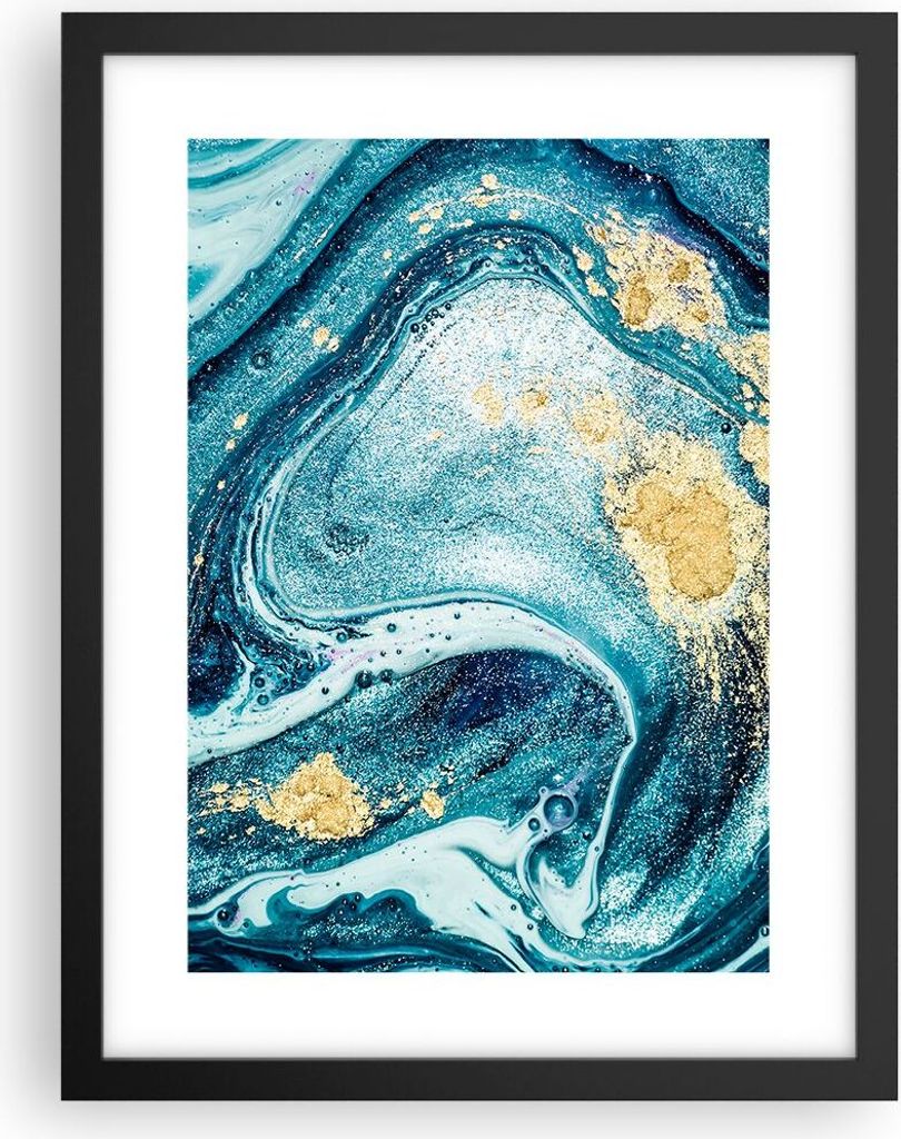 Gerahmtes Poster - Schwarzer Rahmen - Abstraktion modern - 30x40 cm - Wand Bild - Wanddeko - Wandbilder - Kunstposter - Wandposter - Bilderrahmen -...