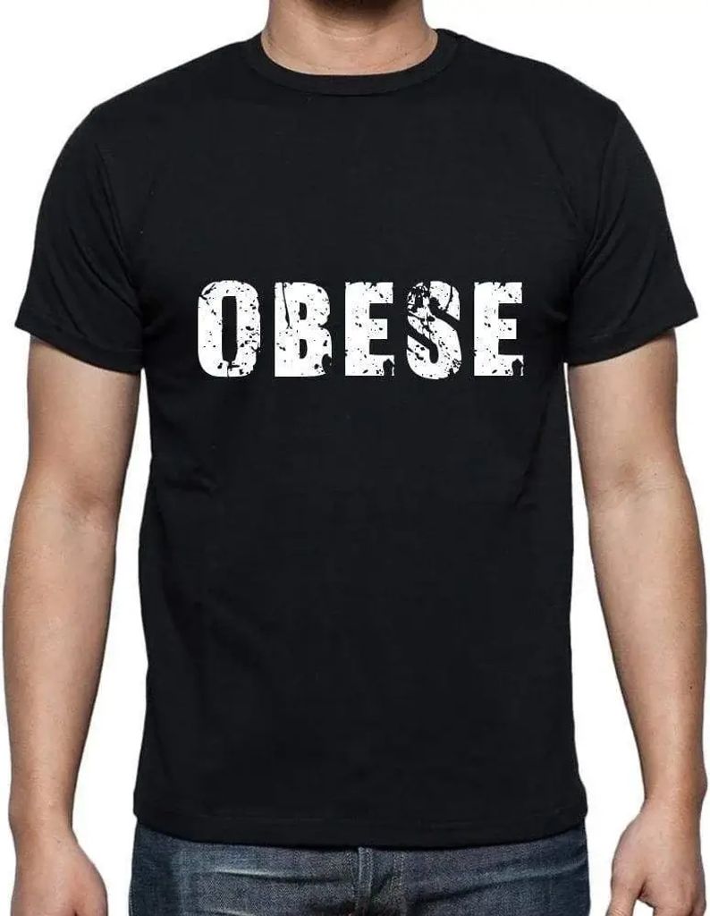 Herren Grafik T-Shirt Obese Öko-Verantwortlich Vintage Jahrgang Kurzarm Lustige Druck Geburtstag Geschenk Mann