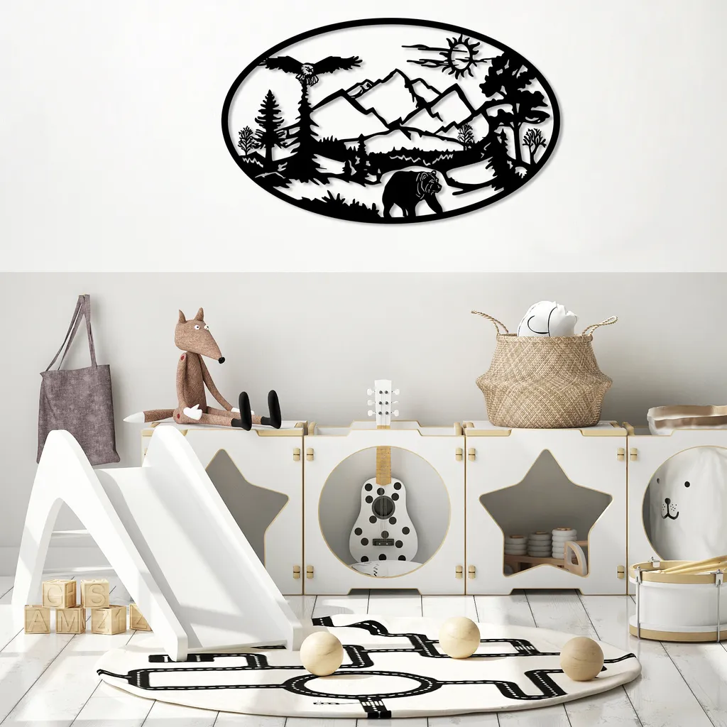 Wallity Survivor TNL1933 Nero: Decorazione Parete in Metallo 60x100cm