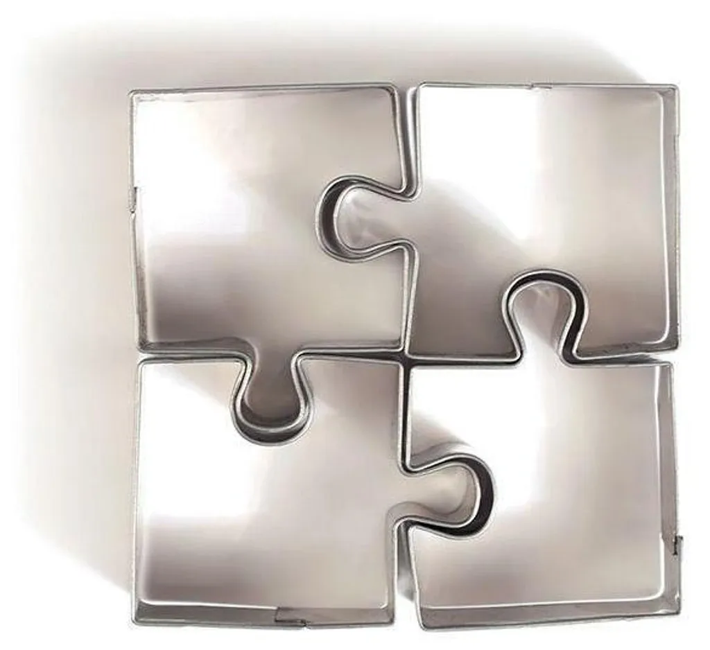 Mini Formine Biscotti Puzzle | Set 4 Pezzi Acciaio per Bambini e Feste